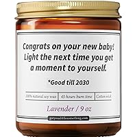Gift for First Time Parents - 'Good Till' Scented Candle for New Moms - Unique After Birth Presents for Mom Dad ; Humorous Postpartum Funny Gag Gifts Ideas for 1st Time Mothers ; Post Pregnancy Candle