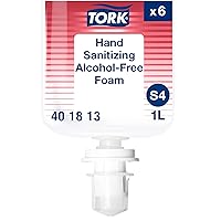 Tork Hand Sanitizing Alcohol-Free Foam S4, Alcohol-Free Alternative, 6 x 1L, 401813 (Formerly 401213)