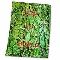 3dRose Image of Bed of Spinach with Crazy for Spinach On Photo - Towels (twl-310008-2)