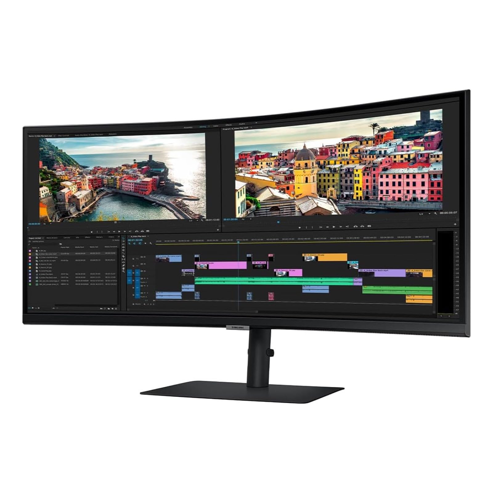 SAMSUNG 34” ViewFinity S65UA Series Ultrawide QHD Curved Monitor, HDR10, 100Hz, 350 nit, USB- C, Adjustable Stand, Intelligent Eye Care, LS34C654UANXGO, Black