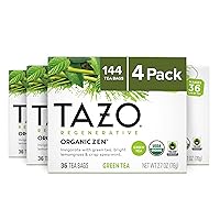 TAZO Regenerative Organic Zen Green Tea Bags, 36 Count (Pack of 4)