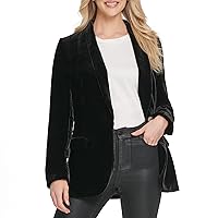 DKNY Women's Elevated Everyday Velvet Sportswear Jacket