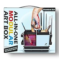 Portable All-in-One Modular Painting Station with Paint Brush Cleaner and Holders,Wet Paint Palette Tray with Lid for Miniature Painting and Acrylic Paints