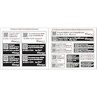 Web Enabled Smart Stickers, with DynoIQ & Lifetime Recovery Service. Set of 20 Assorted Sizes/Colors of ONE Record (All Share The Same Information)