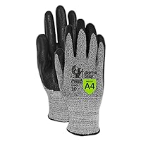 Liquid Repellent Level A4 Cut Resistant Work Gloves, 12 PR, Foam Nitrile Coated, Size 5/XXS, Glass Handling, Reusable, 13-Gauge DuraBlend Shell (GPD456)