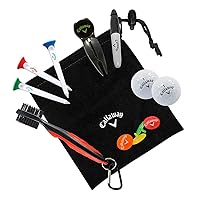 Callaway On-Course Golf Accessories Gift Set with Golf Club Brush & Divot Repair Tool with Ball Marker,Black