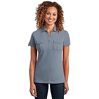 District Made Women's Jersey Double Pocket Polo
