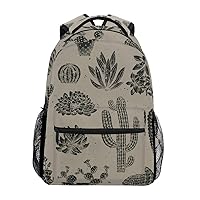 ALAZA Vintage Cactus Sketchy Retro Style Stylish Large Backpack Personalized Laptop iPad Tablet Travel School Bag with Multiple Pockets
