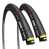 Fincci Pair 700 x 25c Tire Foldable 120 TPI for Racing Touring Cycling All Season Bicycle - Pack of 2 Road Bike Tires 700x25c