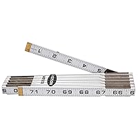 WR1818 Wood Ruler, Inside Read, White, 5/8-Inch by 6-Foot
