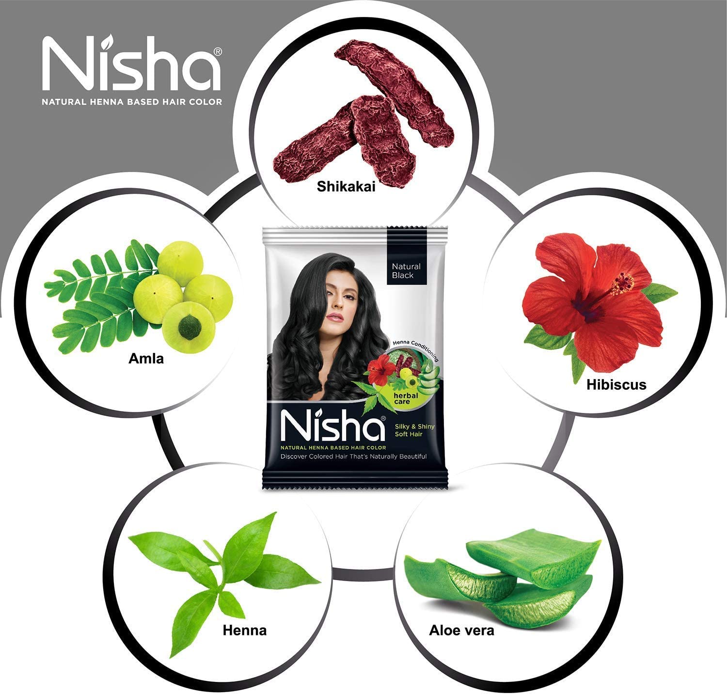 Mua Nisha Natural Henna Based Hair Color (Natural Black) 10GM Pack of 10  trên Amazon Mỹ chính hãng 2023 | Fado