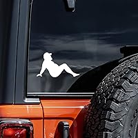 Mud Flap Man Funny Decal Vinyl Sticker Auto Car Truck Wall Laptop | White | 5.5
