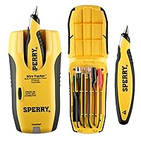 Sperry Instruments ET64220 Wire Tracker Wire Tracer, Audio / Video Installers Must-Have, for Coax, CAT 5, Speaker & Phone, Adapter plugs: RJ-45, RJ-11, Coax & More , Yellow