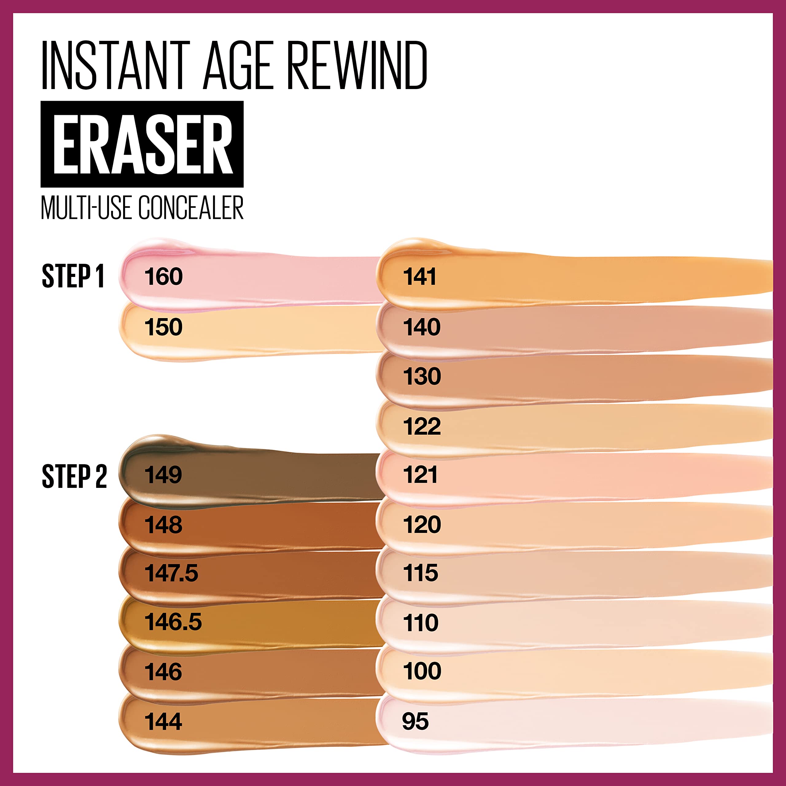 Maybelline Instant Age Rewind Eraser Dark Circles Treatment Multi-Use Concealer, 148, 1 Count (Packaging May Vary)