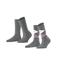 Burlington 2 pair Ladies Socks Everyday Mix Cotton One Size 36-41 (3.5-7 UK)