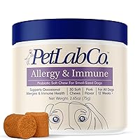 PetLab Co. Allergy & Immune Daily Probiotics for Dogs. Supports Yeast Production, Seasonal Allergies, Intermittent Itchiness, Gut & Digestive Health - 30 Chews - Available in Small, Medium, & Large