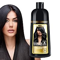 Black Hair Dye Shampoo for Gray Hair Coverage,Hair Color Shampoo for Men/Women,Permanent Champu Con Tinte Para Canas,Tinte Negro Para El Cabello500ml/Ammonia-Free/Natural Herbal Ingredients