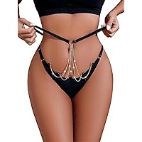 Milumia Women Sexy Underwear Sexy Lace Thong Cut Out Ring Linked Sheer Panty G String Thongs