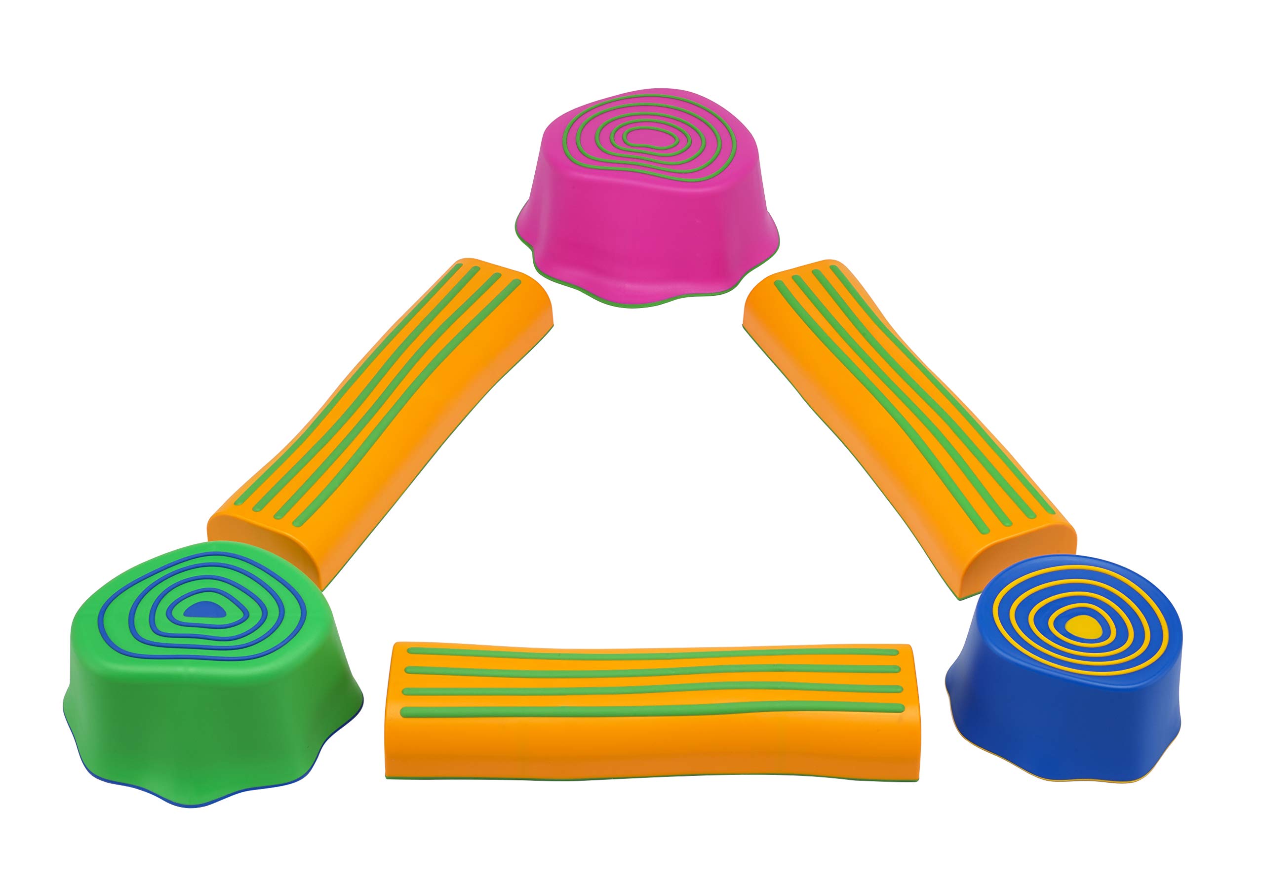 edxeducation Step-a-Trail - 6 Piece Backyard Obstacle Course for Kids - Indoor and Outdoor - Build Coordination and Confidence - Physical and Sensory Play