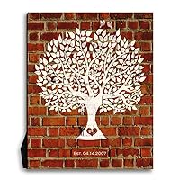 8x10 Metal Art Print - Traditional 8 Year Faux Brick Clay Pottery Anniversary Personalized - Deluxe Velvet Tabletop Stand & Gift Wrapping LTC-M1383