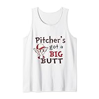 Retro Pitcher's Got A Big Butt, Baseball/Softball Designs Tank Top