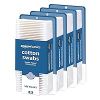Amazon Basics Cotton Swabs, 2000 Count (4 Packs of 500)