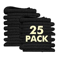 Microfiber Cleaning Cloth Black Upgraded 25-Pack Reusable Super Soft & Ultra Absorbent, High & Short Pile Lint-Free Micro Fiber Washable Streak-Free Non-Scratch for Housekeeping Kitchen