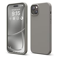 elago Compatible with iPhone 15 Plus Case, Liquid Silicone Case, Full Body Protective Cover, Shockproof, Slim Phone Case, Anti-Scratch Soft Microfiber Lining, 6.7 inch (Medium Grey)