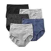 Nissen Women's High-Waist Shorts, Deep Lining, Cotton Blend, Stretch, Stomach Set, Set of 5