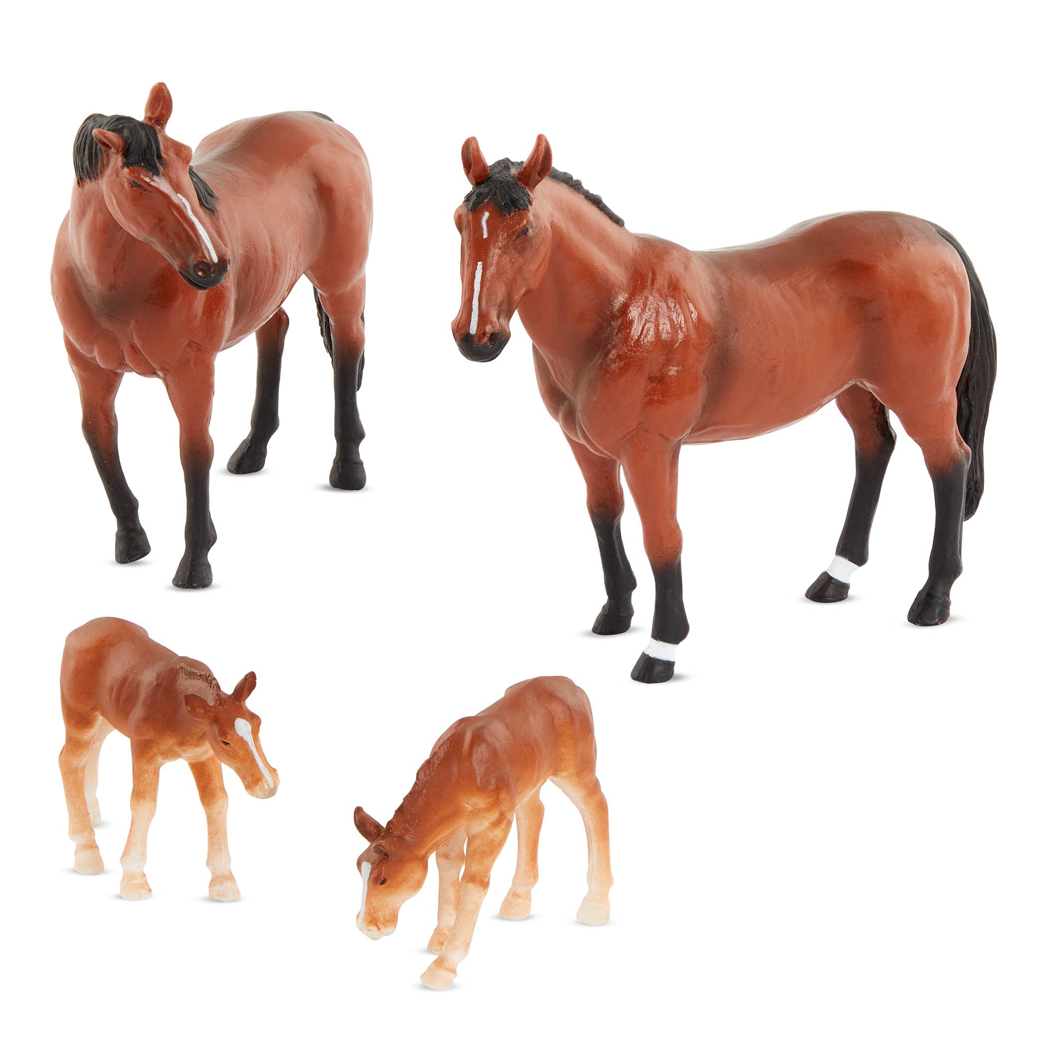 Terra by Battat - Quarter Horse Family - Miniature Toy Horse Family Figurines for Kids 3-Years-Old & Up (4 Pc)