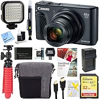 Canon PowerShot SX740 HS 20.3MP 40xOptical Zoom with 4K Video Recording 2955C001 (Black) + 32GB Deluxe Accessory Bundle