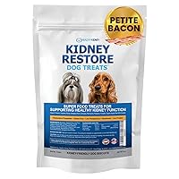 Kidney Restore Bacon Dog Treats 8oz for Petite Dogs. Low Protein Dog Treats for Kidney Support for Small Dogs. Renal Treats for Any Kidney Dog Diet.