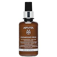 APIVITA 3 in 1 Cleansing Lotion, Gentle Facial Cleanser, Makeup Remover & Toner with Chamomile and Honey- Softens, Revitalizes & Protects Skin - Dermatologically & Ophthalmologically Tested, 6.76 FlOz