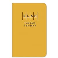 Elan Publishing Company E64-8x4S Sewn Field Surveying Book 4 ⅞ x 7 ¼ Yellow Stiff Cover (Pack of 12)