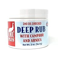 EMUPlus Deep Rub with Camphor and Arnica 2 Ounce Jar - Made with 100% Pure Emu Oil - Formulated for Older, Active Athletes