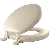 Mayfair 15EC 006 Removable Soft Toilet Seat that will Never Loosen, ROUND - Premium Hinge, Bone