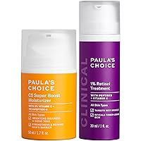 CLINICAL 1% Retinol Treatment + C5 Super Boost 5% Vitamin C Moisturizer, for Discoloration, Deep Wrinkles & Dark Spots, Fragrance-Free & Paraben-Free, Set of 2
