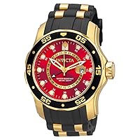 Invicta Men's 6992 Pro Diver Collection 18k Gold-Plated Black Rubber Watch