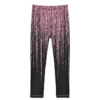 Hot Pink Glitter Long Garland Girls Leggings Kids Yoga Pants Dance Active Tights 4T
