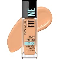 Fit Me Matte + Poreless Liquid Oil-Free Foundation Makeup, Natural Tan, 1 Count (Packaging May Vary)