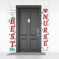 Nurse Graduation Banner 2024 Graduate Porch Sign Party Decoration Supplies you're the BEST、Nurse Home Decoration Graduation Door Hanging Banner Party