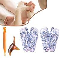 Reflexology Socks Set, Reflexology Socks with Tools,Reflexology Socks with Massage Tool,Acupressure Reflexology Foot Massage Socks,Foot Reflexology Socks for Foot Pain Relief at Home (women,2PCS)
