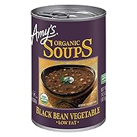 Amy’s Soup, Vegan Black Bean Vegetable Soup, Low Fat, Gluten Free, Made With Organic Vegetables, Canned Soup, 14.5 Oz