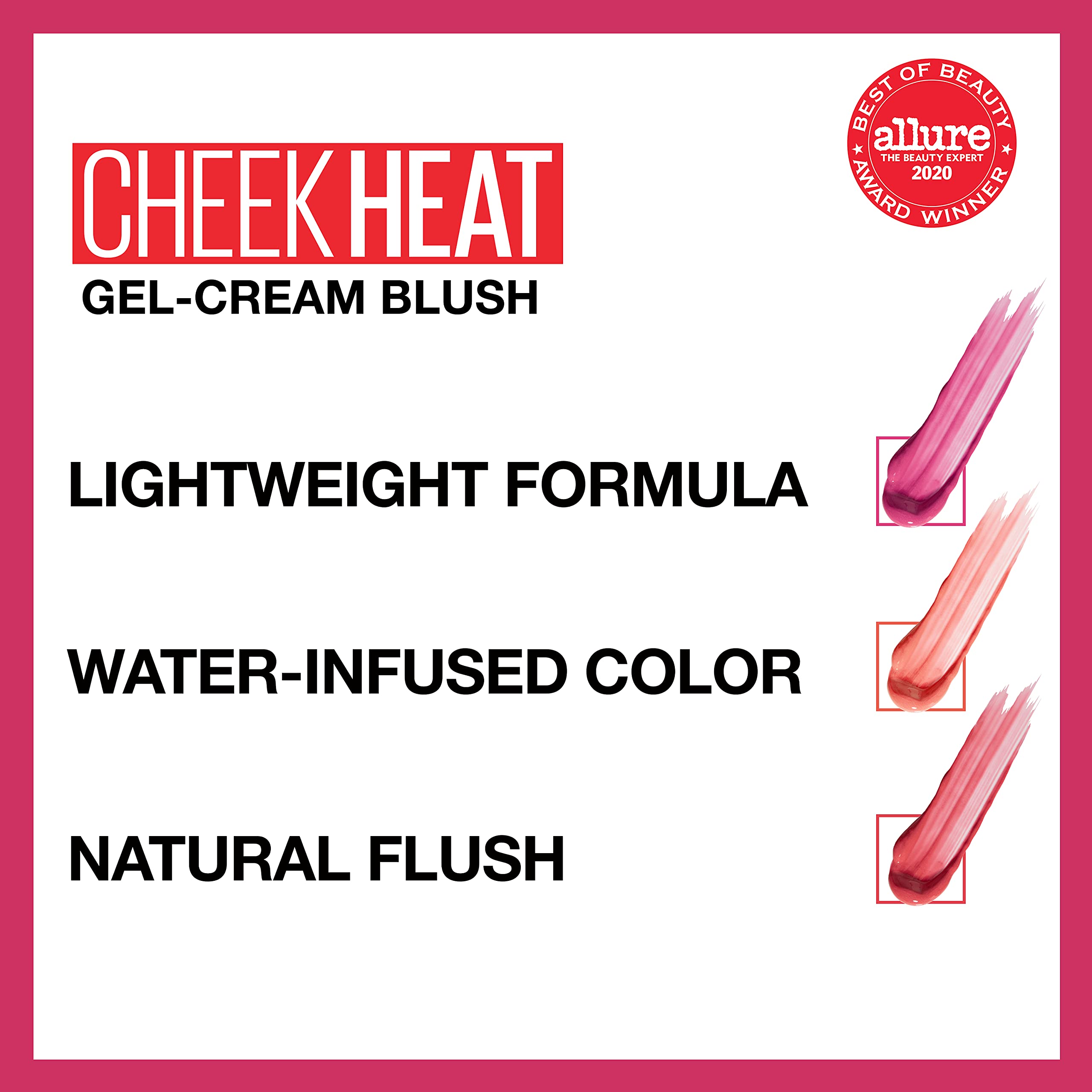 Maybelline New York Cheek Heat Gel-Cream Blush Makeup, Lightweight, Breathable Feel, Sheer Flush Of Color, Natural-Looking, Dewy Finish, Oil-Free, Nude Burn, 1 Count