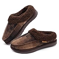 COFACE Mens Cozy Memory Foam Clog Slippers With Arch Support Explosive Suede Warm House Shoes Indoor Outdoor Slip On Rubber Sole Size 7-15
