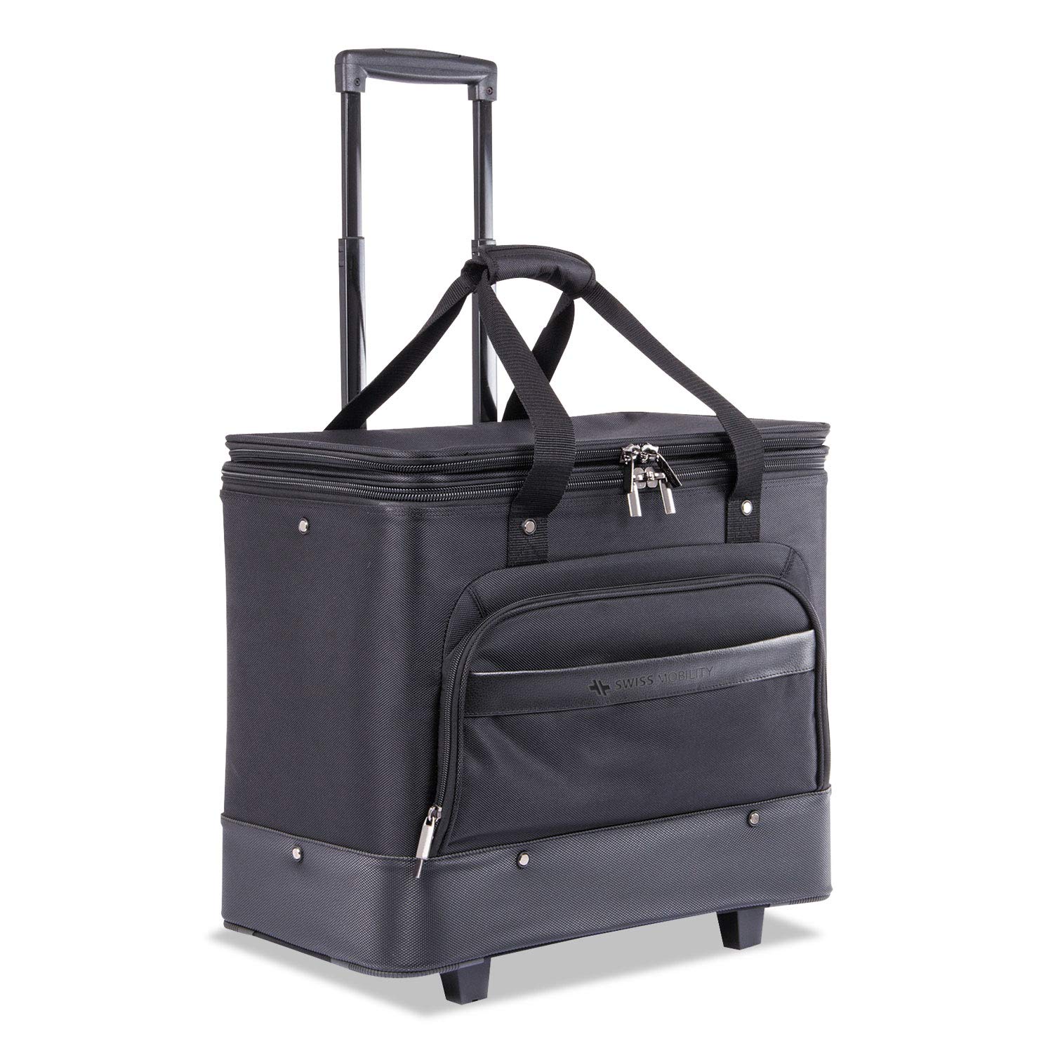 Swiss Mobility Litigation Business Case on Wheels, 11-inch x 19-inch x 16-inch, Black (BZCW1645SMBK)