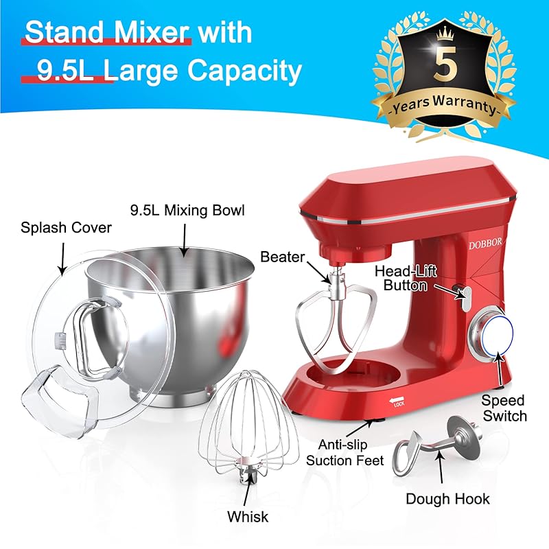 uhomepro 8.5QT Stand Mixer for Home Commercial, 6+0+P-Speed Tilt-Head 660W  Kitchen Dough Mixer, LED Display Electric Cake Mixer With Dough Hook, Beater,  Egg Whisk, Spatula, Dishwasher Safe, Black - Walmart.com