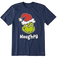 Naughty Grinch Cotton tee, Shortsleeve Graphic Crewneck T-Shirt