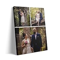 Canvas Prints with Your Photos 16x20 8x12 11x14 12x16, Canvas Wall Art 3 Images Collage Picture, Custom Posters & Prints, Custom Picture Personalized Gifts for Wedding Home Wall Art Decor
