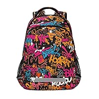 ALAZA Graffiti and Words Backpacks Travel Laptop Daypack School Book Bag for Men Women Teens Kids